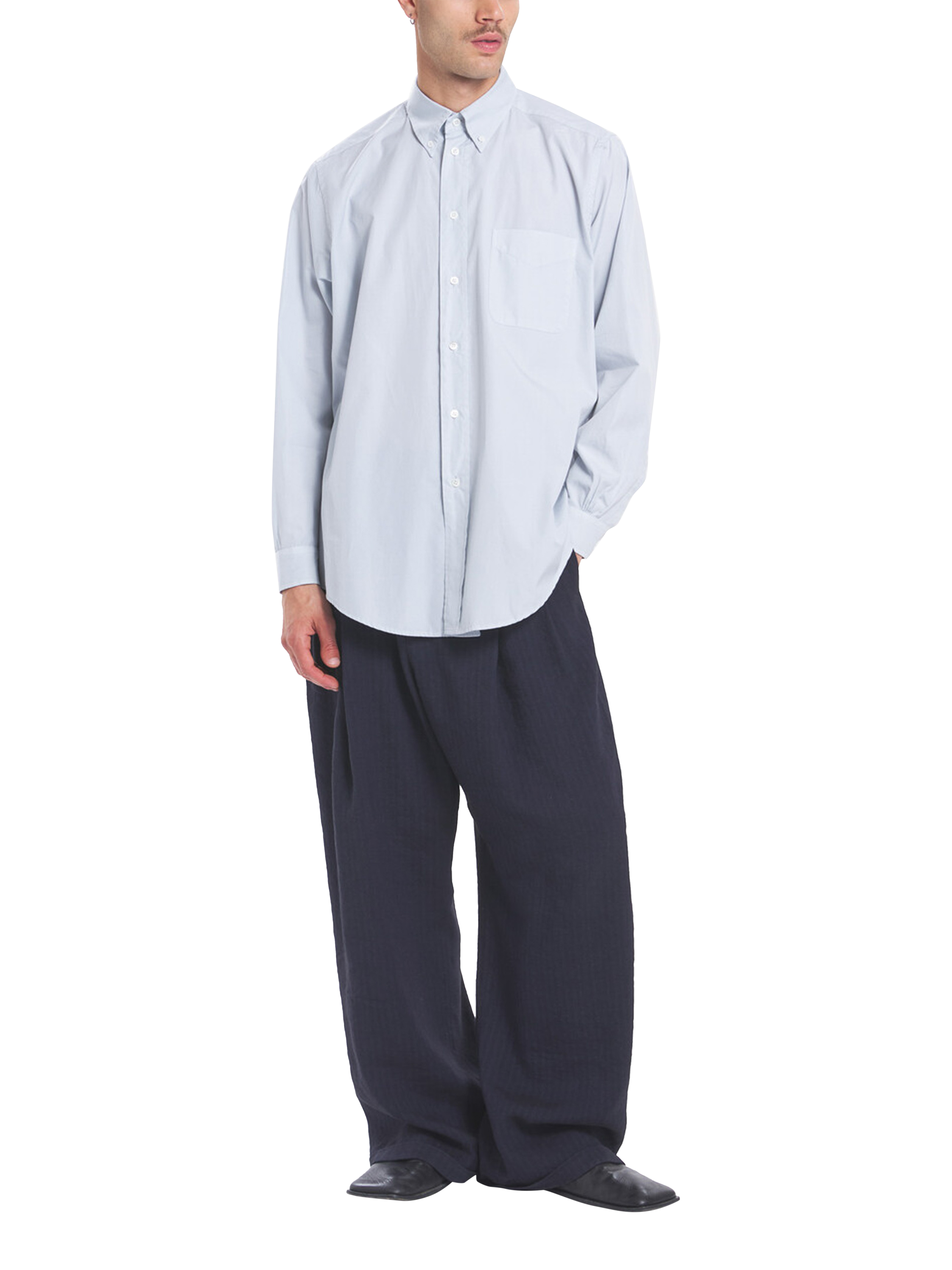 Product image 4 of 6, which shows Barena Camison Cotton Shirt, Cielo, 48R