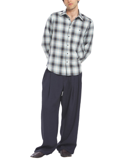 Barena Faziol Check Cotton Shirt, Navy, Navy