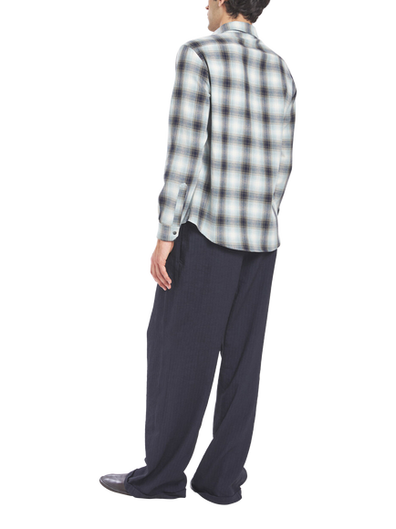 Barena Faziol Check Cotton Shirt, Navy - view 2, Navy