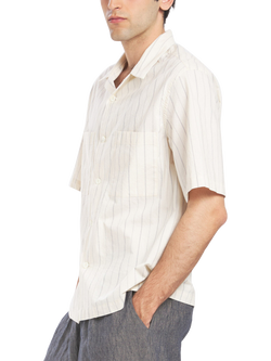 Barena Solana Cotton Shirt, Navy - view 2, Navy