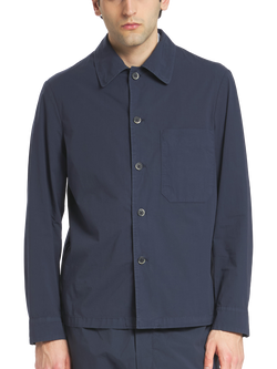 Barena Cotton Blend Regular Fit Garment-Dyed Overshirt, Navy - view 2, Navy