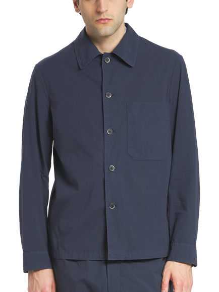 Barena Cotton Blend Regular Fit Garment-Dyed Overshirt, Navy - view 2, Navy