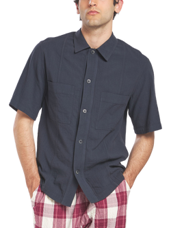 Barena Cotton Regular Fit Overshirt, Navy, Navy
