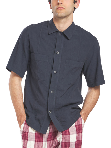 Barena Cotton Regular Fit Overshirt, Navy, Navy