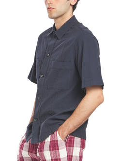 Barena Cotton Regular Fit Overshirt, Navy - view 2, Navy