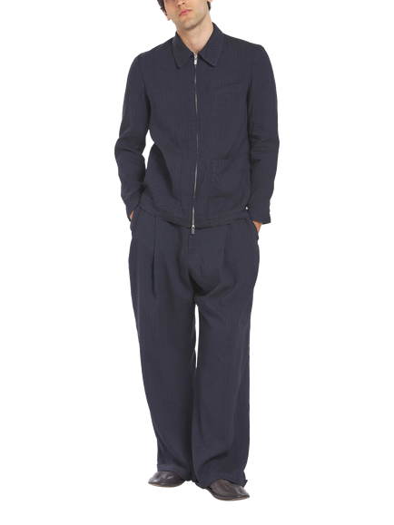 Barena Tailored Fit Viscose Blend Suit Trousers, Navy, Navy