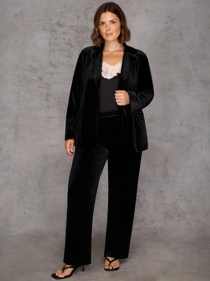 Live Unlimited Curve Velvet Blazer, Black - view 2, Black