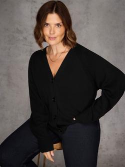 Live Unlimited Curve V-Neck Raglan Sleeve Cardigan, Black - view 2, Black