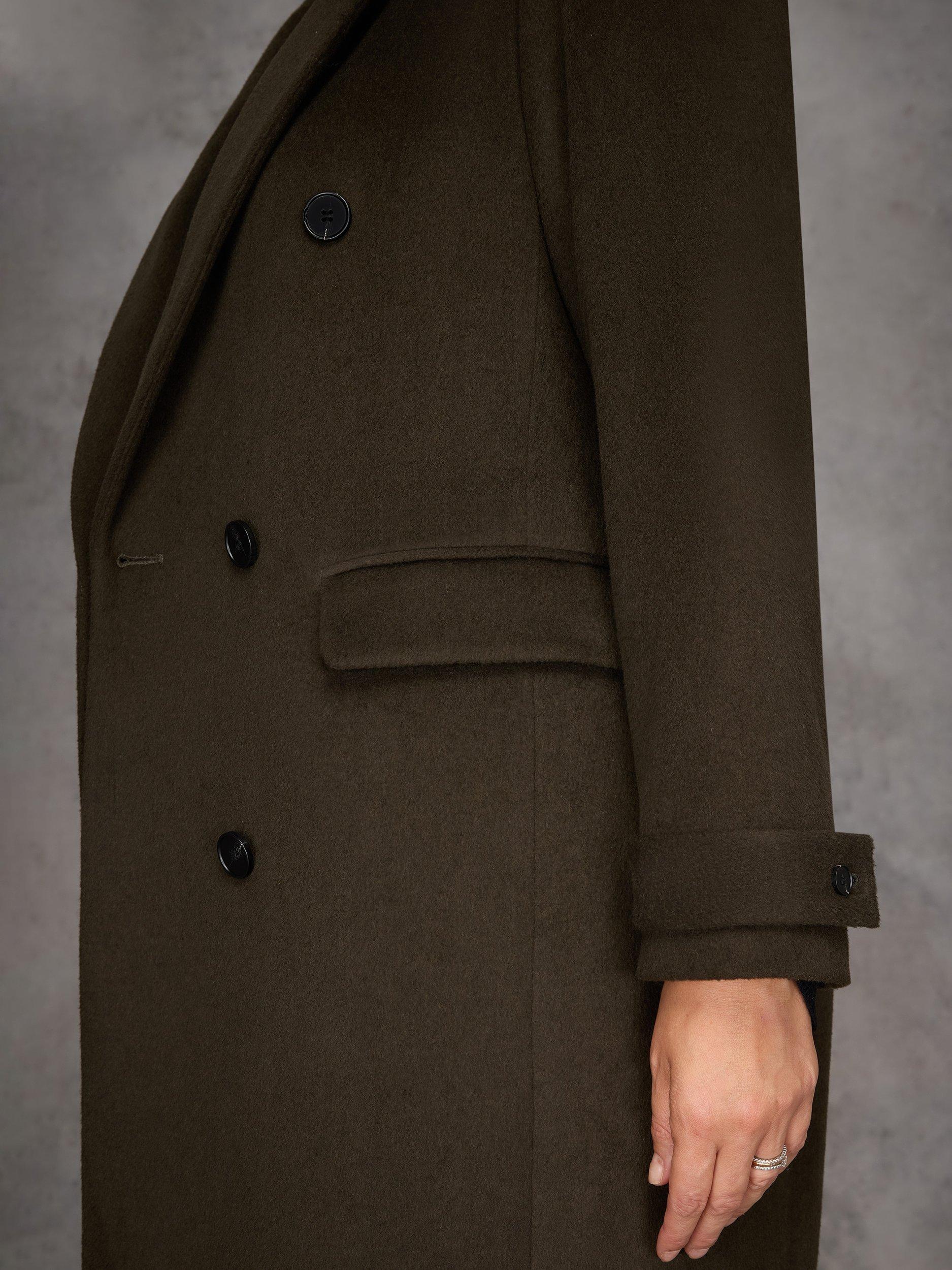 Product image 4 of 5, which shows Live Unlimited Curve Double Breasted Wool Blend Coat, Green, 18