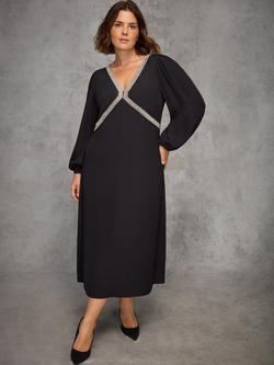 Live Unlimited Curve Embellished Midaxi Dress, Black, Black
