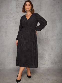 Live Unlimited Curve Embellished Hanky Hem Midaxi Dress, Black, Black