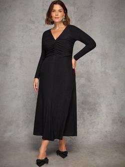 Live Unlimited Curve Ruched Jersey Dress, Black, Black