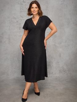 Live Unlimited Curve Sparkle Jersey Dress, Black - view 2, Black