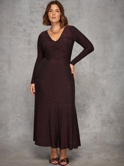 Live Unlimited Curve Sparkle Ruched Jersey Dress, Metallics, Metallics