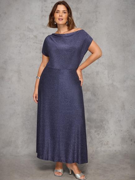 Live Unlimited Curve Sparkle Asymmetric Maxi Dress, Purple, Purple