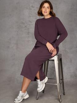 Live Unlimited Curve Sweatshirt Midaxi Dress, Purple, Purple