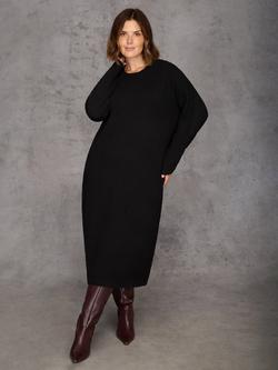 Live Unlimited Curve Round Neck Jumper Dress, Black, Black