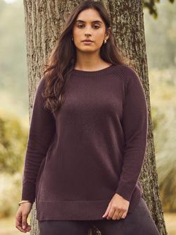 Live Unlimited Curve Crew Neck Longline Jumper, Brown, Brown