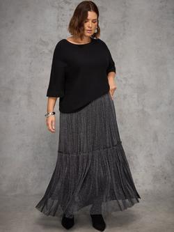 Live Unlimited Curve Sparkle Tiered Skirt, Black, Black