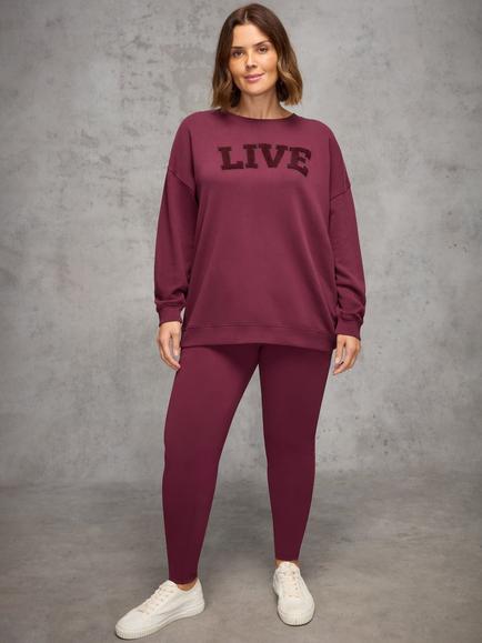 Live Unlimited Curve Live Patch Sweatshirt, Red, Red