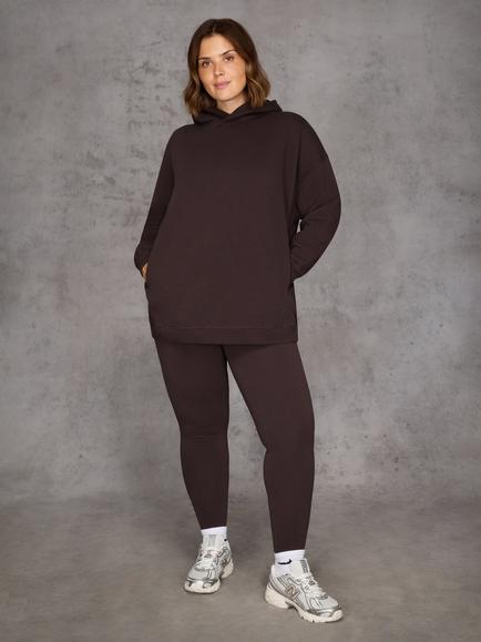 Live Unlimited Curve Side Pocket Relaxed Hoodie, Brown, Brown