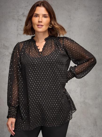 Live Unlimited Curve Sparkle V-Neck Top, Black, Black