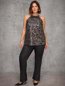 Live Unlimited Curve Sequin Halterneck Top, Black, Black