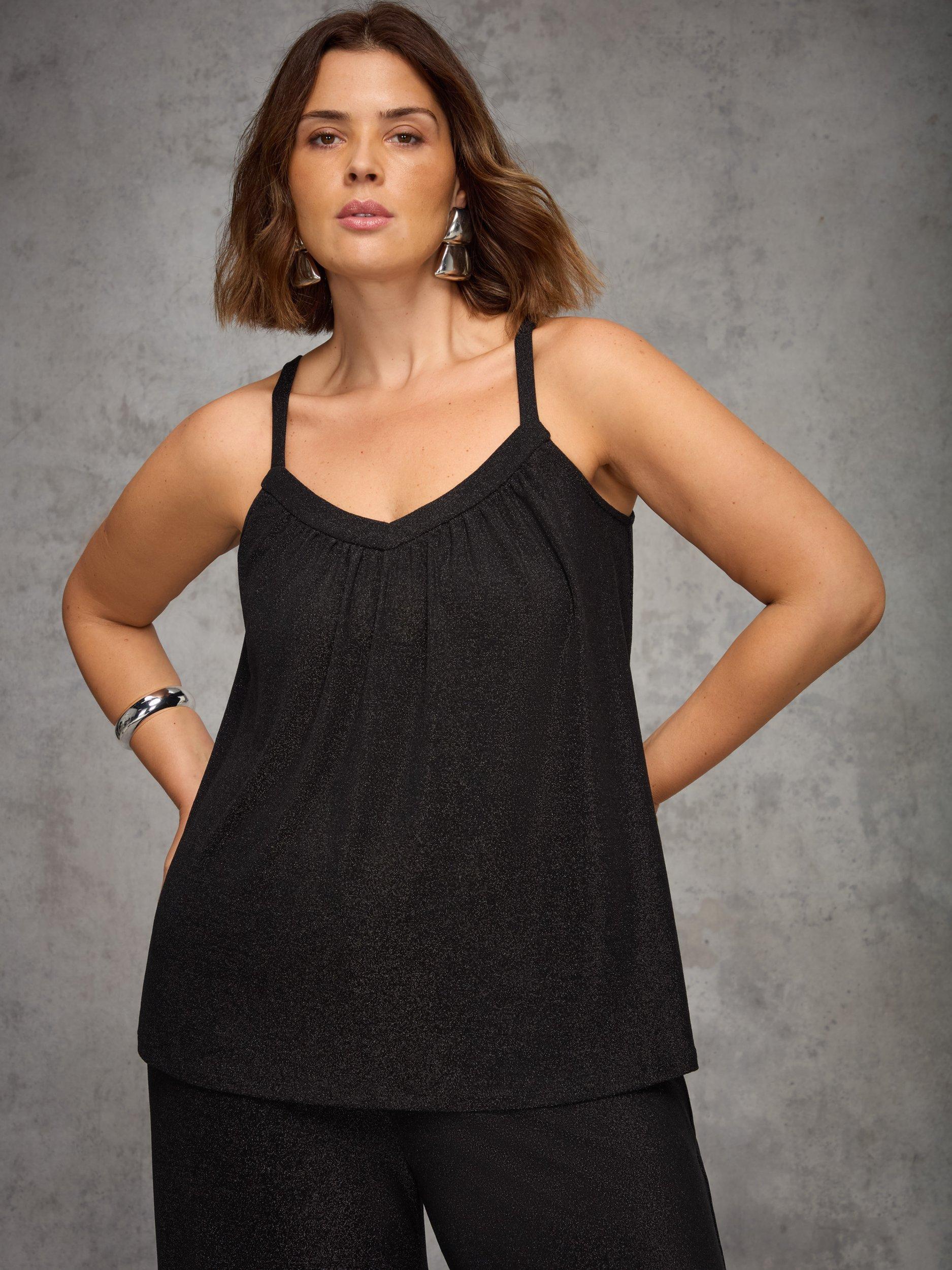 Product image 3 of 5, which shows Live Unlimited Curve Sparkle Vest Top, Black, 18