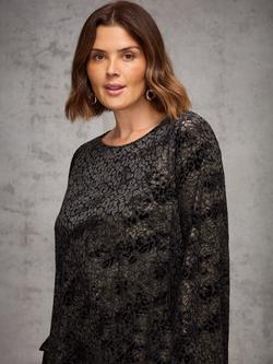 Live Unlimited Curve Jacquard Burnout Top, Black - view 2, Black