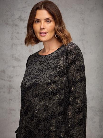 Live Unlimited Curve Jacquard Burnout Top, Black - view 2, Black