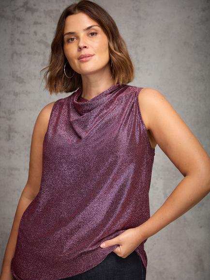Live Unlimited Curve Sparkle Sleeveless Top, Pink, Pink