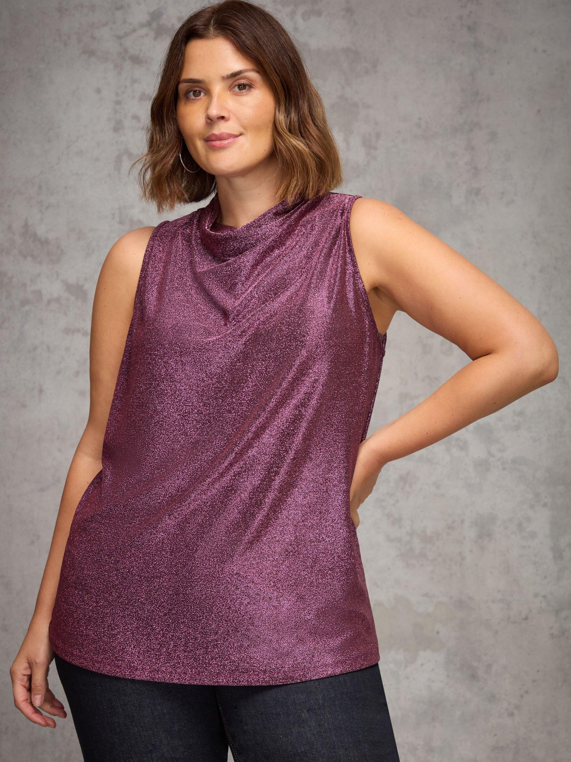 Product image 2 of 5, which shows Live Unlimited Curve Sparkle Sleeveless Top, Pink, 16