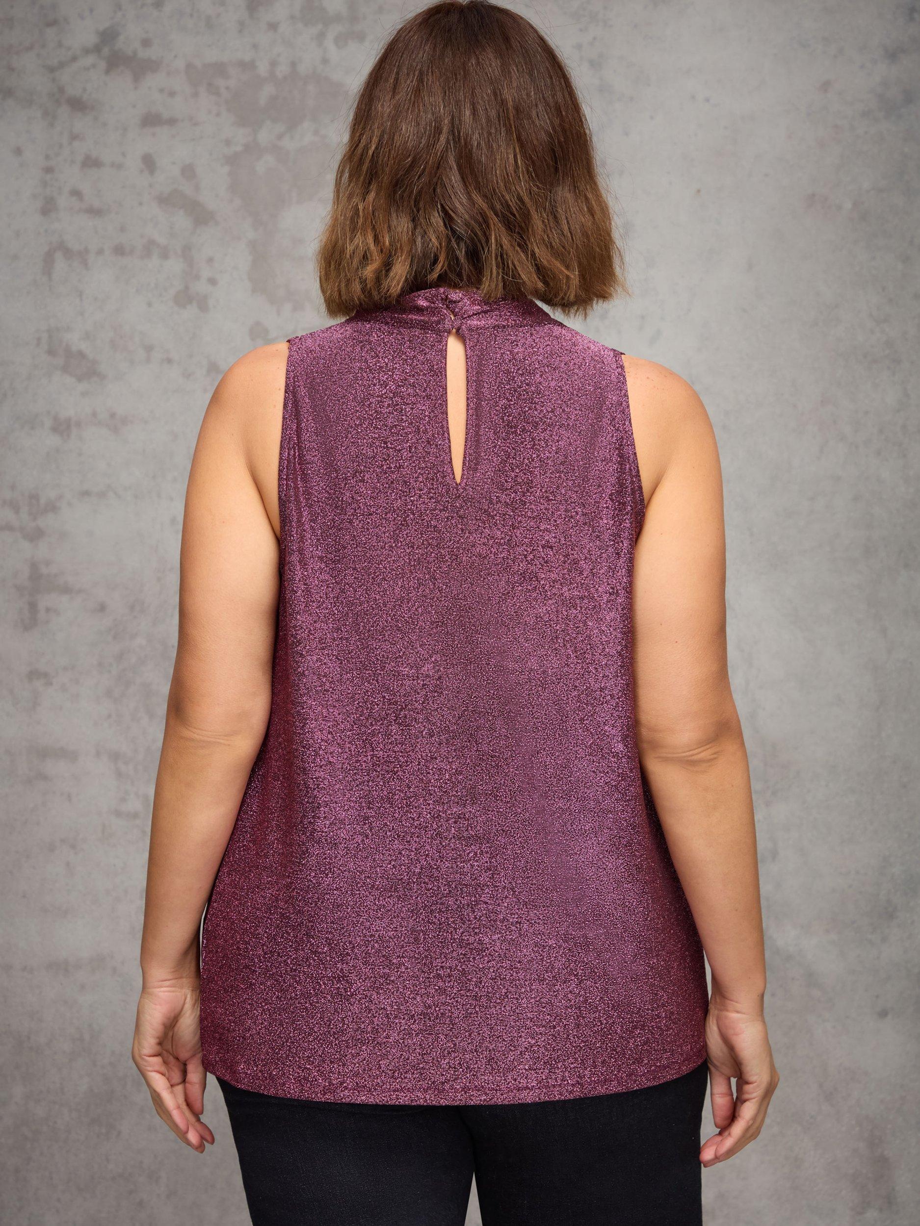 Product image 5 of 5, which shows Live Unlimited Curve Sparkle Sleeveless Top, Pink, 16