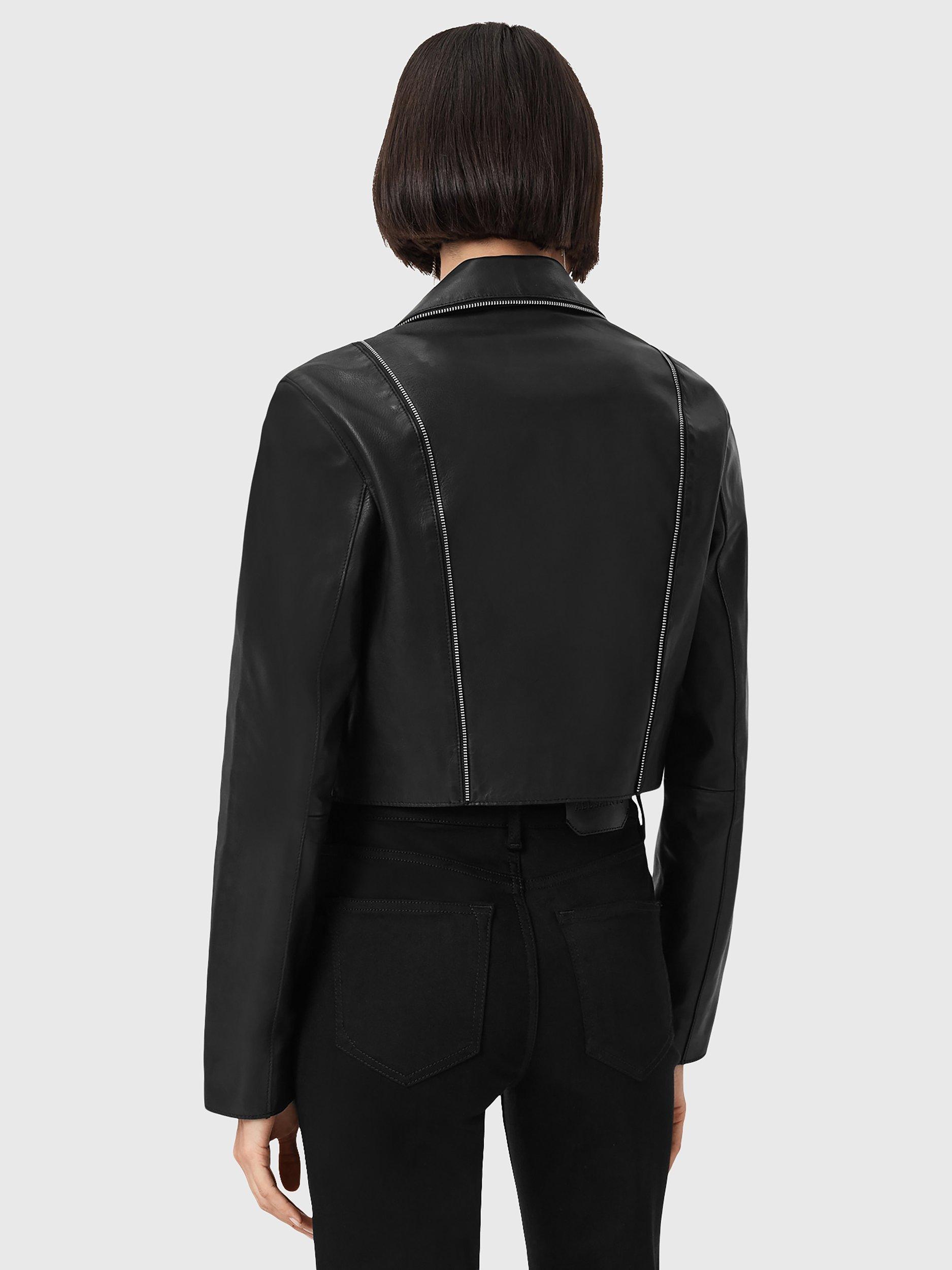 Product image 2 of 6, which shows AllSaints Landers Biker Jacket, Black, 10