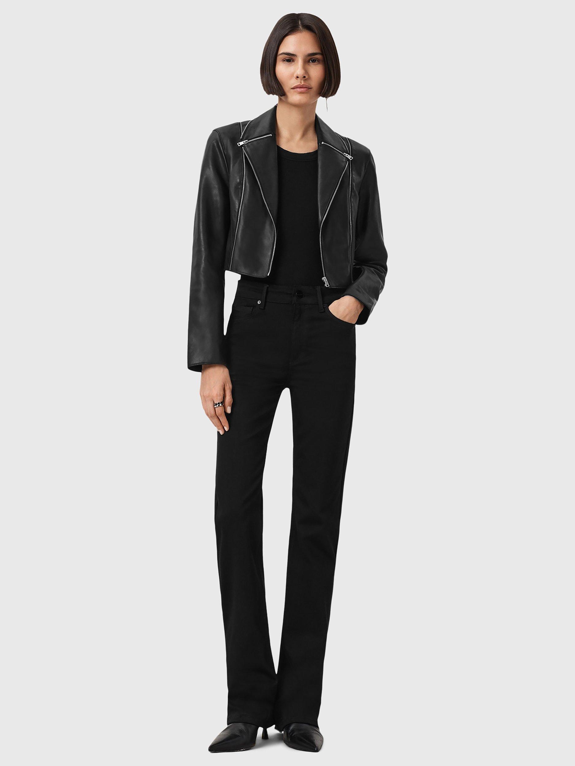 Product image 3 of 6, which shows AllSaints Landers Biker Jacket, Black, 10