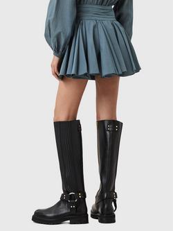 AllSaints Tulip Mini Swing Skirt, Dark Slate Blue - view 2, Dark Slate Blue