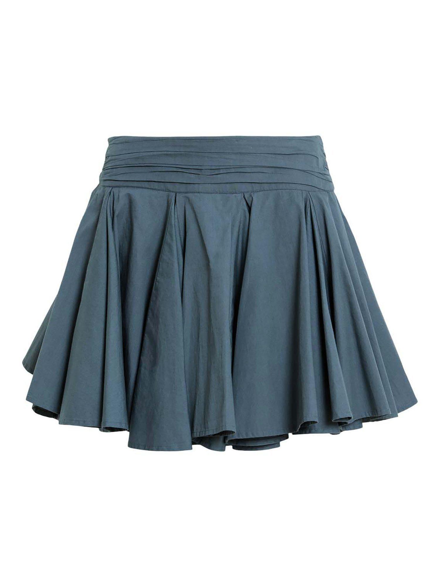 Product image 4 of 7, which shows AllSaints Tulip Mini Swing Skirt , Dark Slate Blue, 14