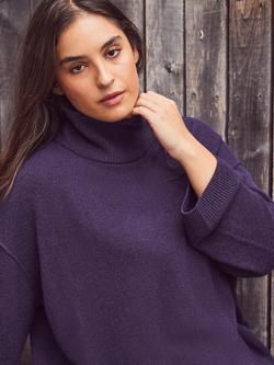 Live Unlimited Curve Roll Neck Wool Blend Jumper, Purple - view 2, Purple