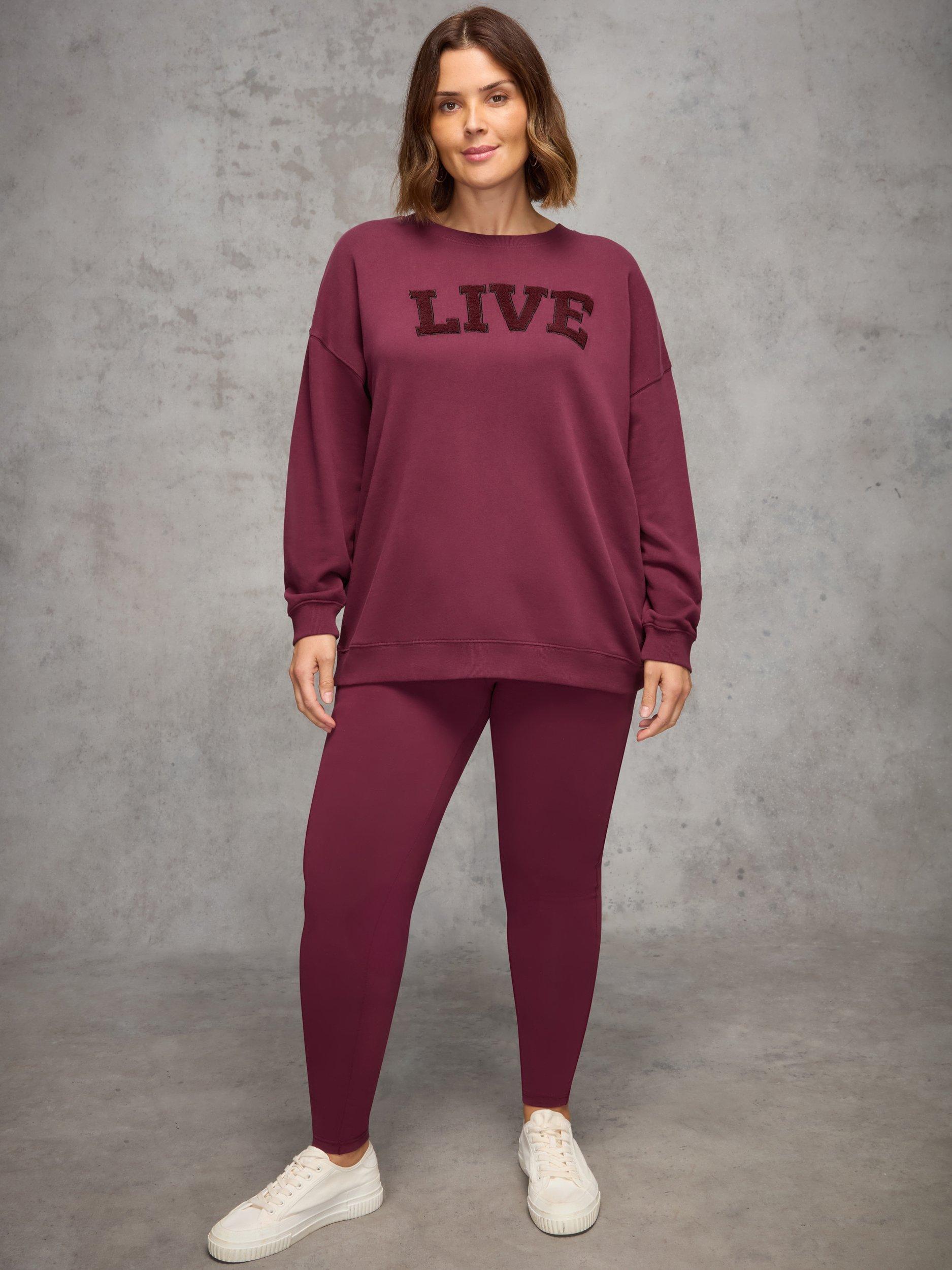 Product image 1 of 2, which shows Live Unlimited Curve Jersey Leggings, Red, 12