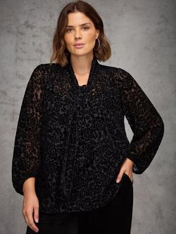 Live Unlimited Curve Velvet Burnout Top, Black, Black