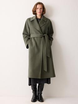 Jigsaw Wool Blend Collar Trench Overcoat, Green