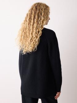 Jigsaw Wool V Neck Cardigan - view 2, Navy