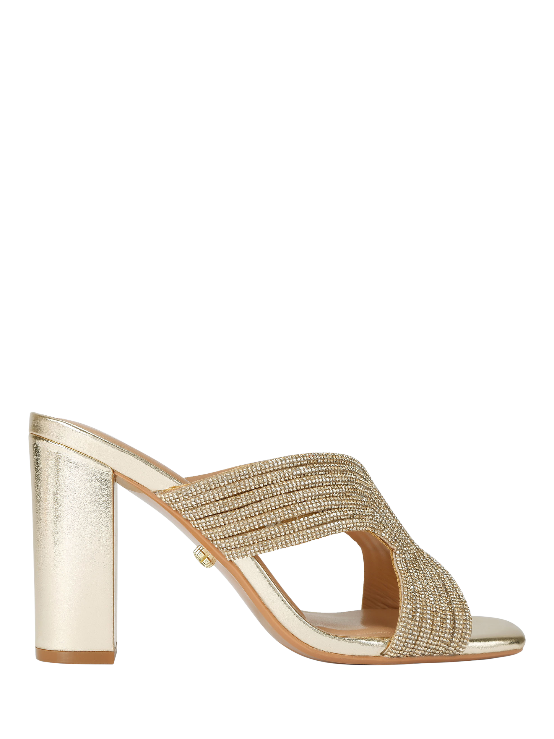 Carvela Paparazzi Crystal Embellished Block Heel Sandals, Gold