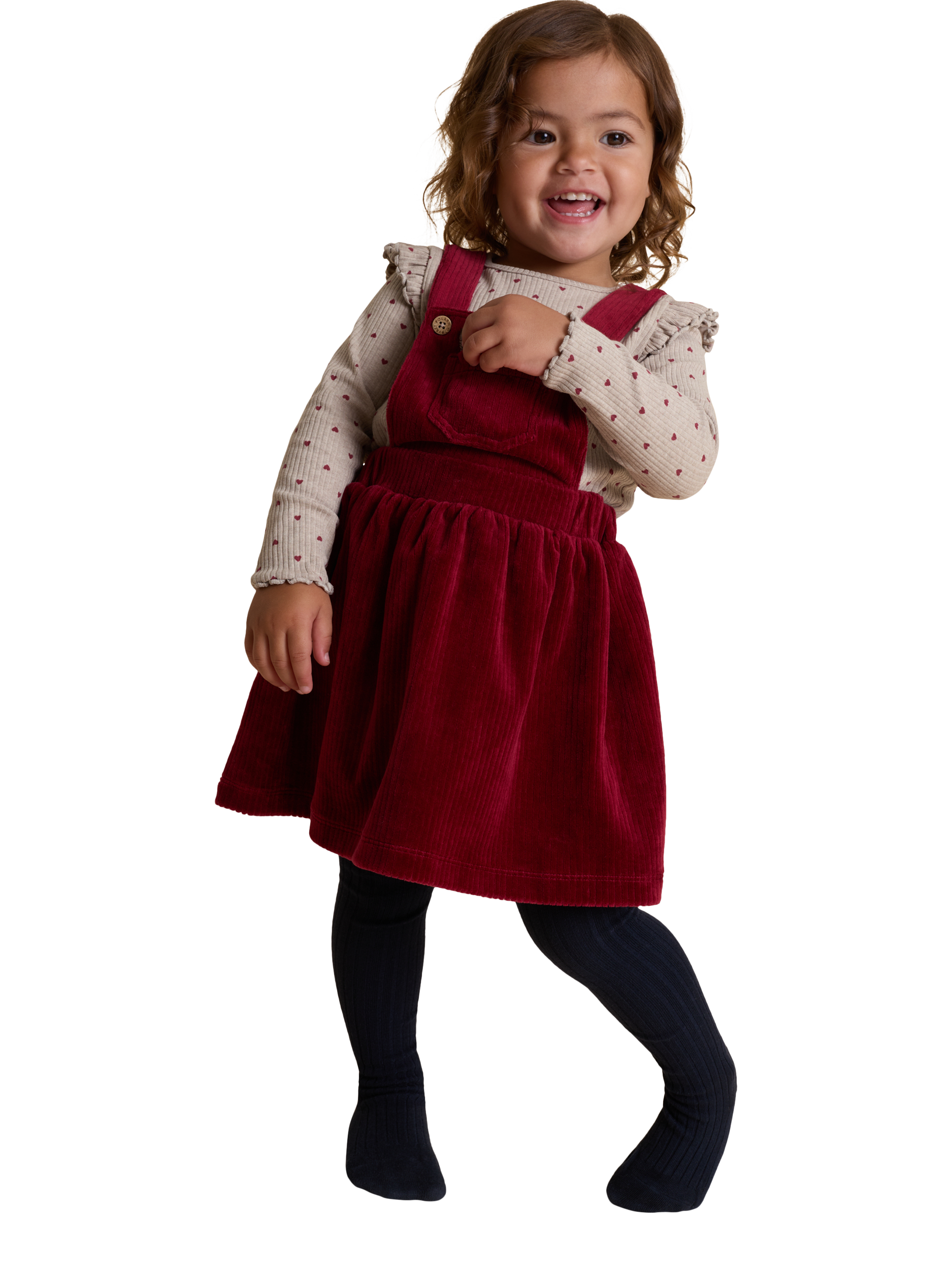 Polarn O. Pyret Kids' Corduroy Pinafore Dress, Red
