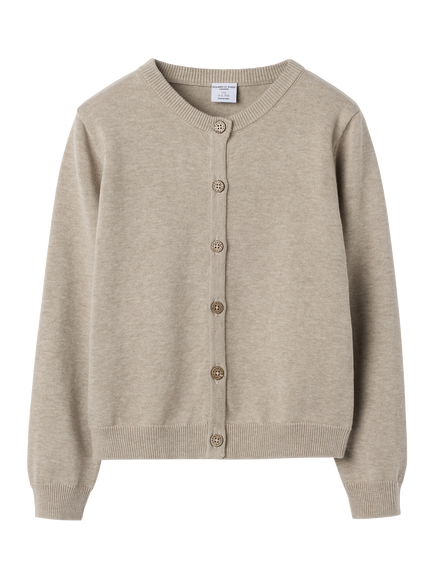 Polarn O. Pyret Kids' Pure Cotton Button Down Cardigan, Natural