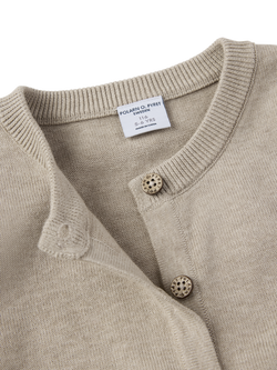 Polarn O. Pyret Kids' Pure Cotton Button Down Cardigan - view 2, Natural