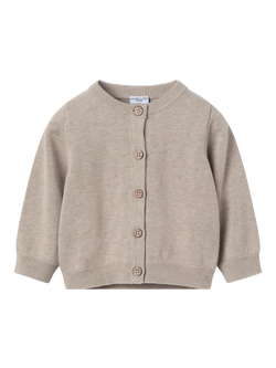 Polarn O. Pyret Baby Pure Cotton Cardigan, Natural, Natural