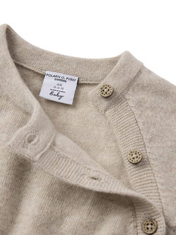 Polarn O. Pyret Baby Cashmere Cardigan, Natural - view 2, Natural