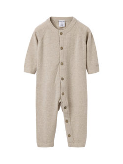 Polarn O. Pyret Baby Pure Cashmere Overall Bodysuit, Natural, Natural