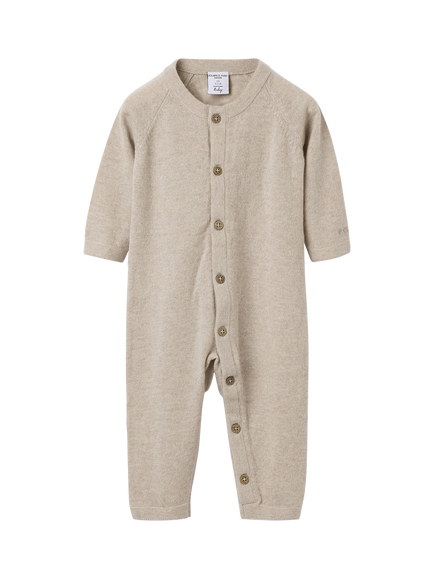 Polarn O. Pyret Baby Pure Cashmere Overall Bodysuit, Natural, Natural